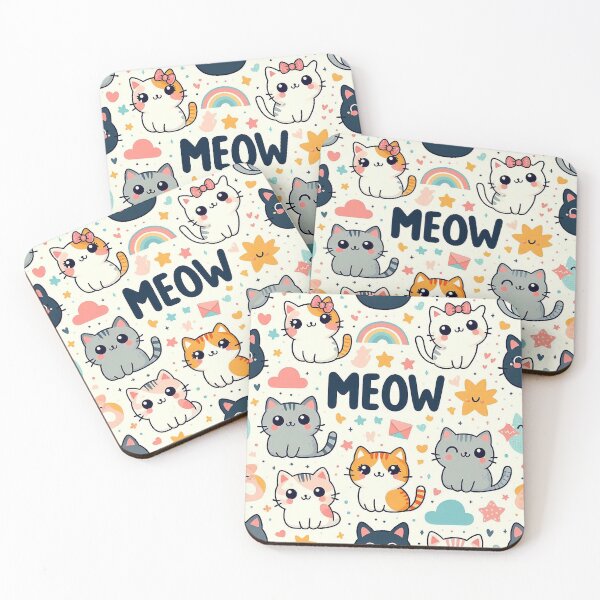 Item preview, Cute kawaii cats pattern designed and sold by Silbays.