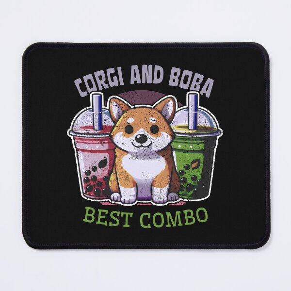 Item preview, A Corgi's Delight: Surrounded by Pink and Green Boba Drinks designed and sold by SplashTastic.
