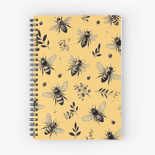 Item preview, Smart bees pattern with flowers designed and sold by Silbays.