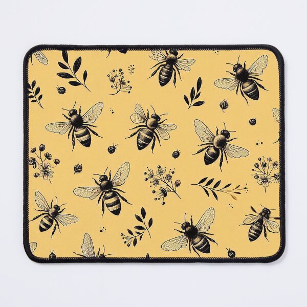 Item preview, Smart bees pattern with flowers designed and sold by Silbays.