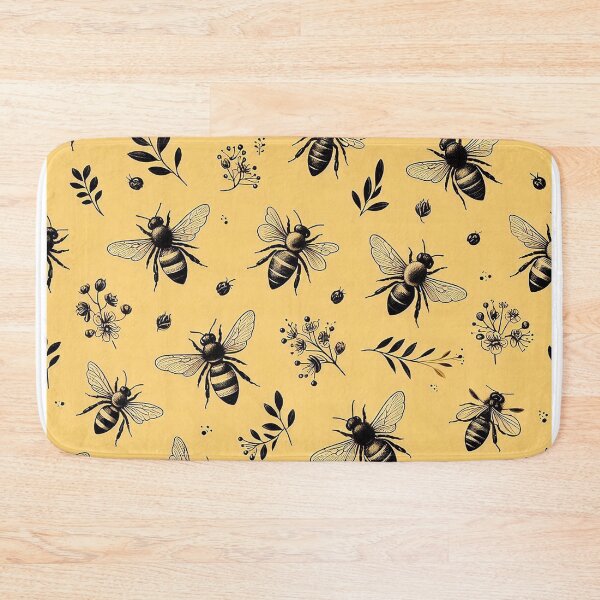 Item preview, Smart bees pattern with flowers designed and sold by Silbays.