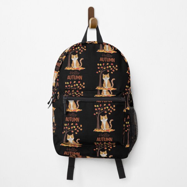 Item preview, Cat Leaf Fall Tree Hello Autumn designed and sold by ArtFeverShop.
