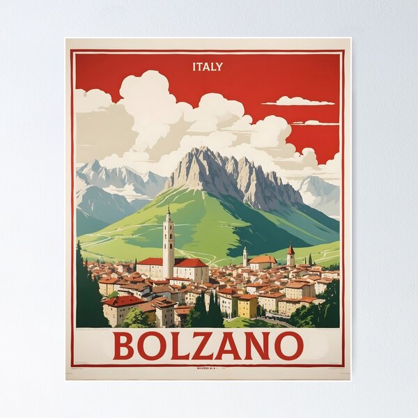 Item preview, Bolzano Italy Vintage Poster Tourism  designed and sold by TravelersGems.