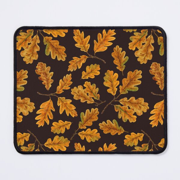 Item preview, Autumnal oak leaves on dark brown designed and sold by Katerina Mitkova Kirilova.