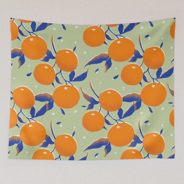 Item preview, Orange pattern, pop art on green designed and sold by SztuKarola.