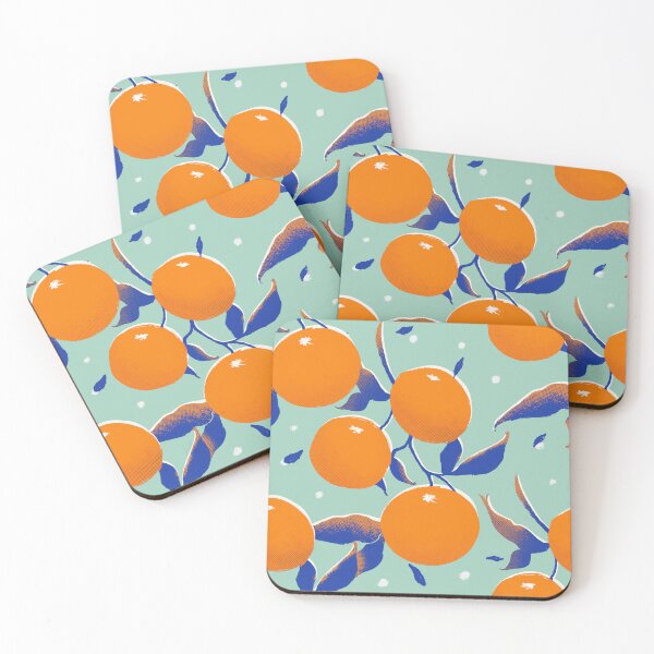 Item preview, Orange pattern, pop art on teal designed and sold by SztuKarola.