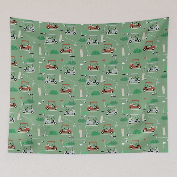 Item preview, Golf Carts Modern Golfer Golf Theme Pattern designed and sold by idovedesign.