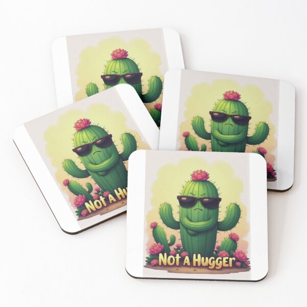 Item preview, Desert Humor: Grumpy Cactus Saying No Hugs designed and sold by ArtCreator2023.