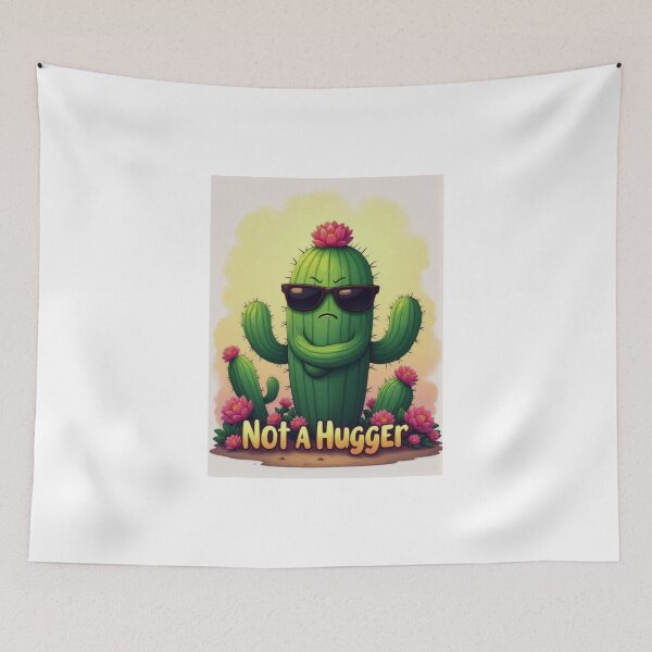 Item preview, Desert Humor: Grumpy Cactus Saying No Hugs designed and sold by ArtCreator2023.