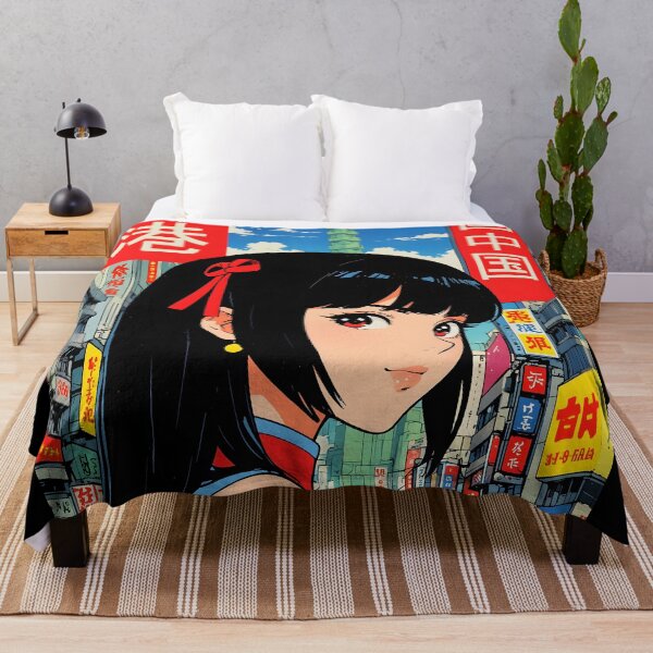 Item preview, Cute Retro Anime Girl Hong Kong China 80s Vintage Travel designed and sold by Retro-Anime9.