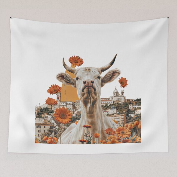 Item preview, Collage Wall Art T-shirt Design: COW IN THE CITY designed and sold by ForeverPrintsOK.