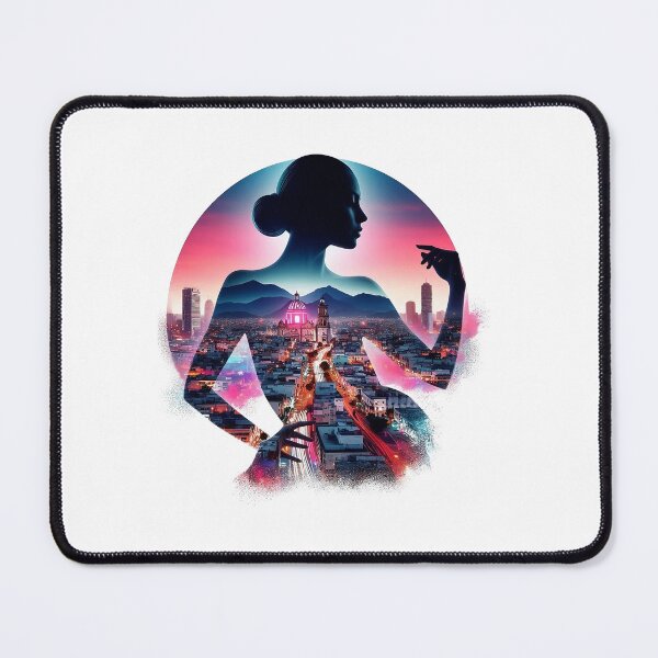 Item preview, 80s Dancer Female Silhouette Blended With Mexico Cityscape designed and sold by ARkitekLO.