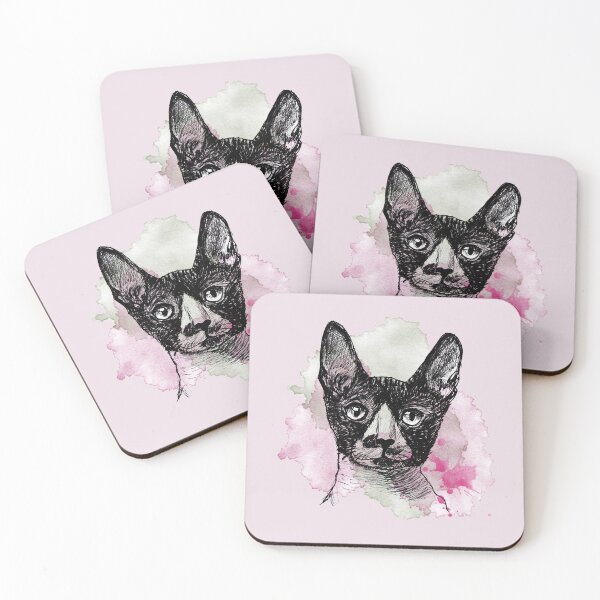 Item preview, Hand drawn watercolor illustration sketch of cute cats designed and sold by Makitsu Neko.