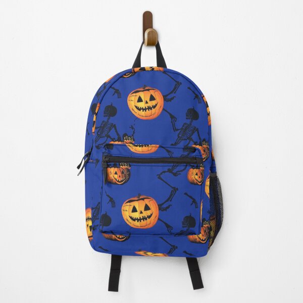 Item preview, Halloween skeleton dancing with jack-o'-lanterns pattern designed and sold by Jasava Shop.