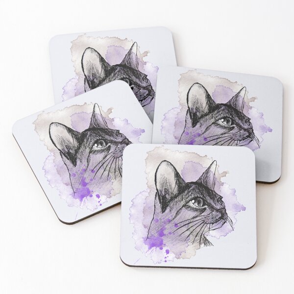 Artikelvorschau, Handgezeichnete Aquarell-Illustrationsskizze von süßen Katzen entworfen und verkauft von Makitsu Neko.