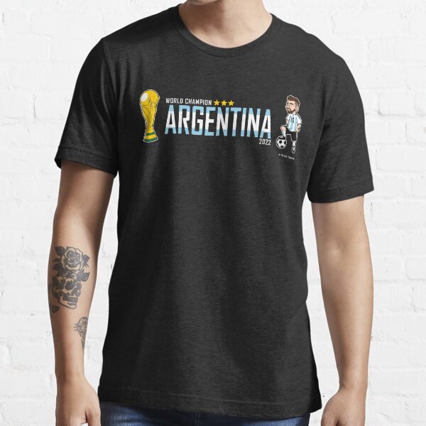 Vista previa del artículo con la obra «Leo Messi campeón del mundo Argentina», diseñado y vendido por FrikiToons.