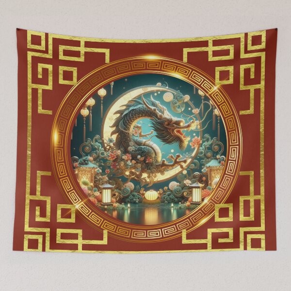 Item preview, Fantasy Dragon zodiac ushering Lunar New Year (silvergoldvisionary) designed and sold by SGVisionary.