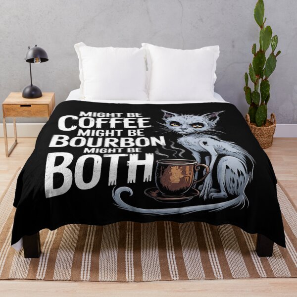 Item preview, Might Be Coffee Might Be Bourbon Funny Cat Drinking designed and sold by PosiMCreations.