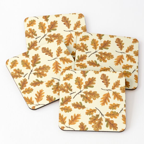 Item preview, Autumnal oak leaves on off white designed and sold by Katerina Mitkova Kirilova.