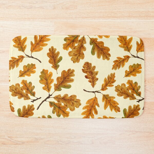Item preview, Autumnal oak leaves on off white designed and sold by Katerina Mitkova Kirilova.