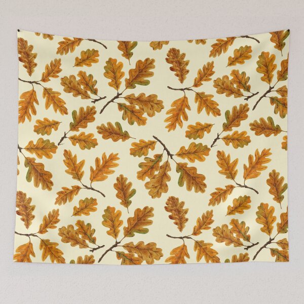 Item preview, Autumnal oak leaves on off white designed and sold by Katerina Mitkova Kirilova.