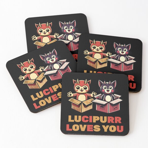 Item preview, Lucipurr Loves You Cartoon Cats designed and sold by LuminOrb.