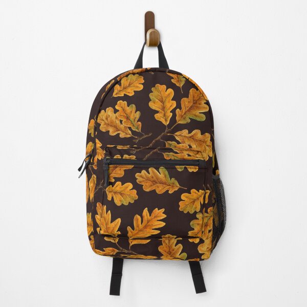 Item preview, Autumnal oak leaves on dark brown designed and sold by Katerina Mitkova Kirilova.