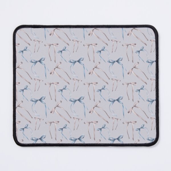 Item preview, Watercolor ribbons and bows seamless pattern. Grey and blue colour Hand drawn coquette illustration designed and sold by BartolArt.