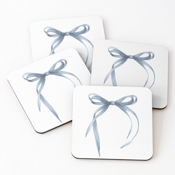 Item preview, Watercolor ribbons and bows seamless pattern. Grey and blue colour Hand drawn coquette illustration designed and sold by BartolArt.
