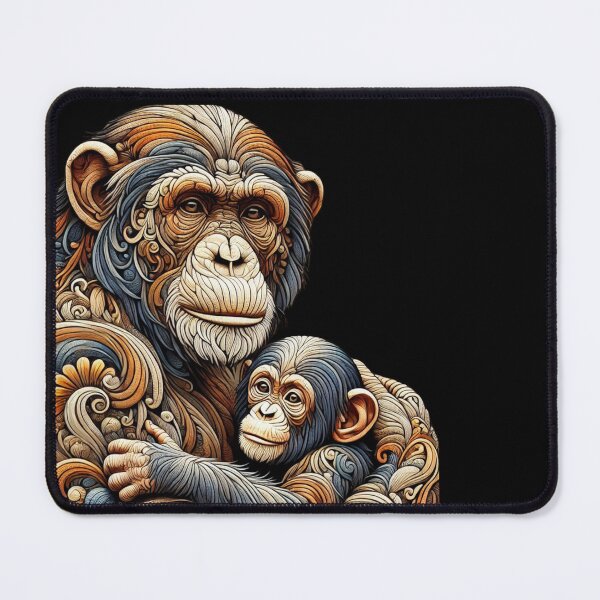 Item preview, Mother and Baby Chimp Art Tee - Earth-Tone Wildlife Design designed and sold by BlankCanvasHaHa.