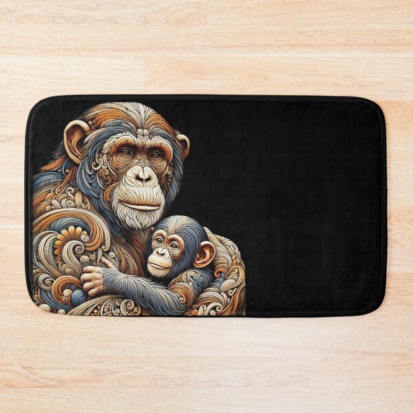 Item preview, Mother and Baby Chimp Art Tee - Earth-Tone Wildlife Design designed and sold by BlankCanvasHaHa.