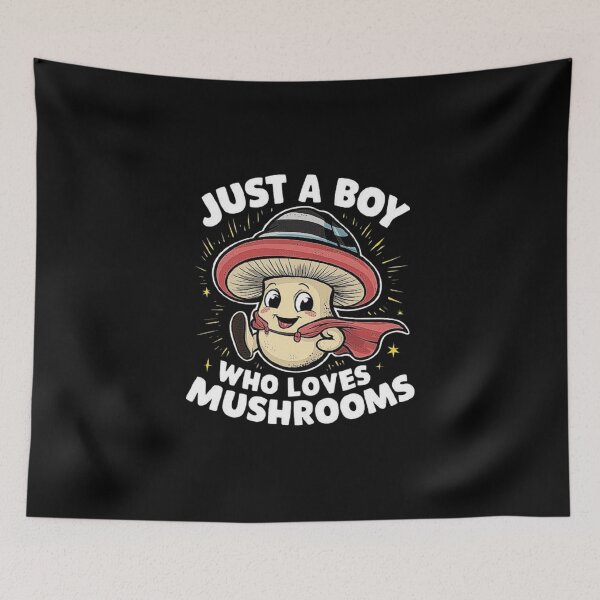 Item preview, Just a Boy Who Loves Mushrooms – Cute Mushroom Character Illustration designed and sold by love3617.
