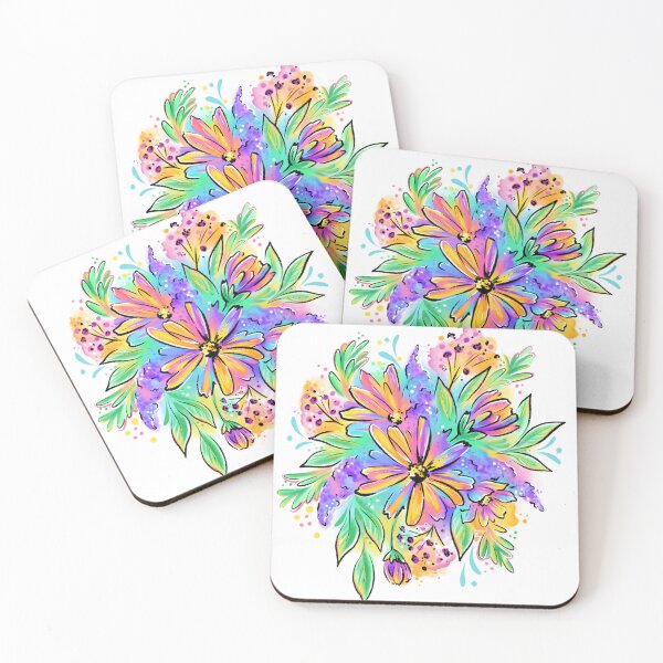 Item preview, Abstract floral bunch in sunset colours designed and sold by Meg’s Artistry.
