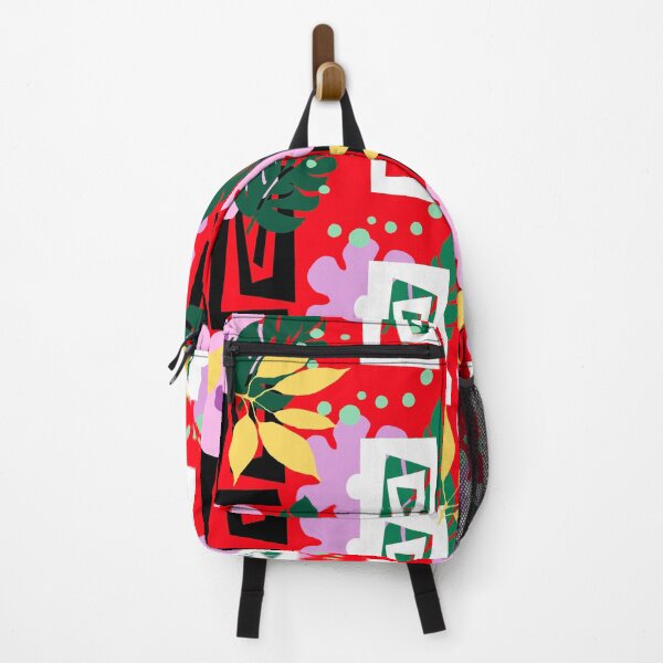 Item preview, Retro Floral with Red Black and White Tiki Pattern designed and sold by Sharon Schwalbe.