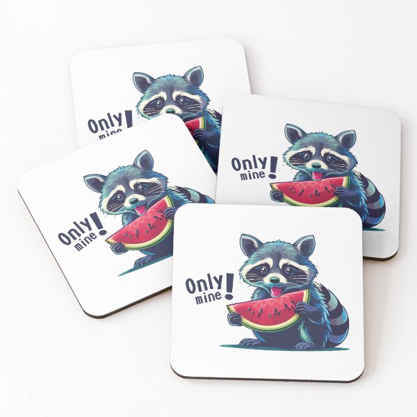 Item preview, cute raccoon eating watermelon designed and sold by PR7M.