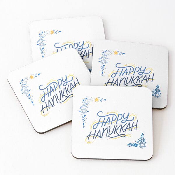 Item preview, Happy Hanukkah and Flower designed and sold by Kingkham-Design.