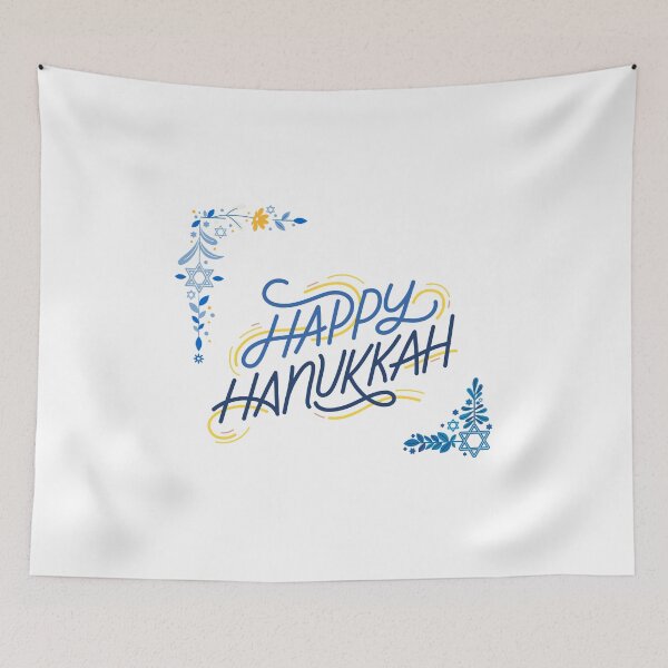 Item preview, Happy Hanukkah and Flower designed and sold by Kingkham-Design.