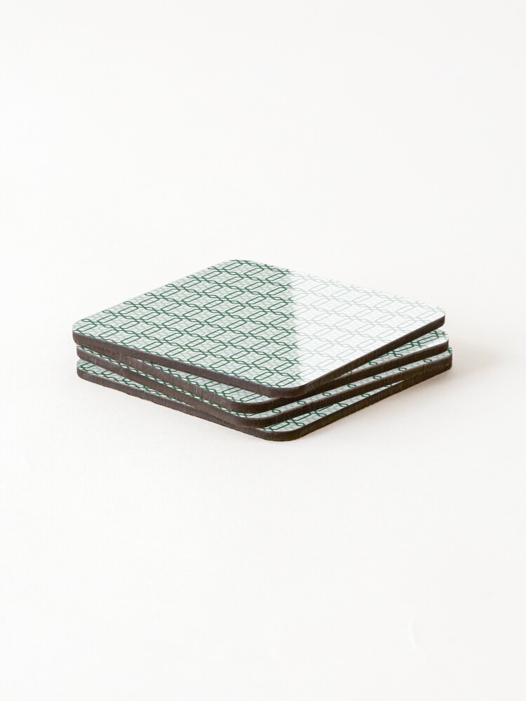 Thumbnail 4 of 5, Coasters (Set of 4), Green hexagonal geometric pattern designed and sold by RuthB-Design.