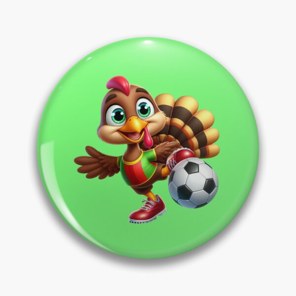 Item preview, Turkey Kickoff: Sporty Turkey in Red Shoes Scoring Goals on a Green Background! designed and sold by maritas22.