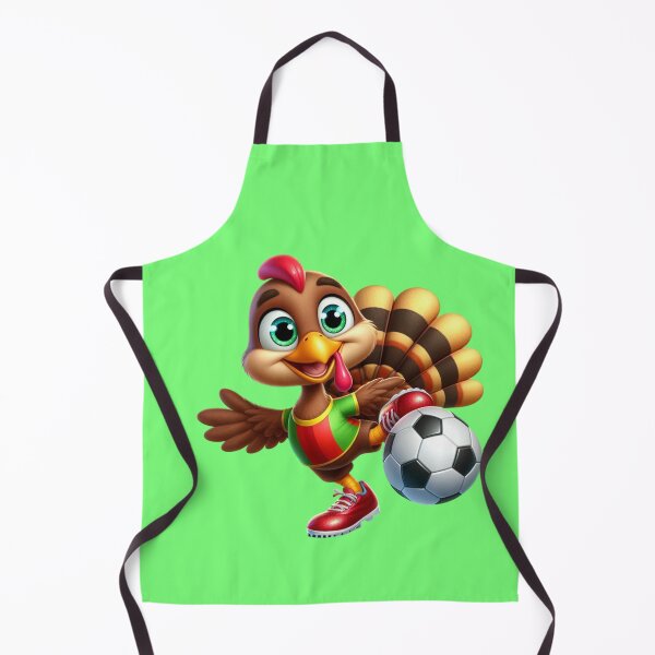 Item preview, Turkey Kickoff: Sporty Turkey in Red Shoes Scoring Goals on a Green Background! designed and sold by maritas22.