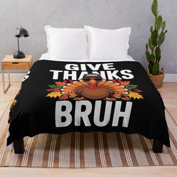 Item preview, Give Thanks Bro Funny Thanksgiving Thankful Turkey Kids Bruh designed and sold by PupnkittyMania ⭐⭐⭐⭐⭐.