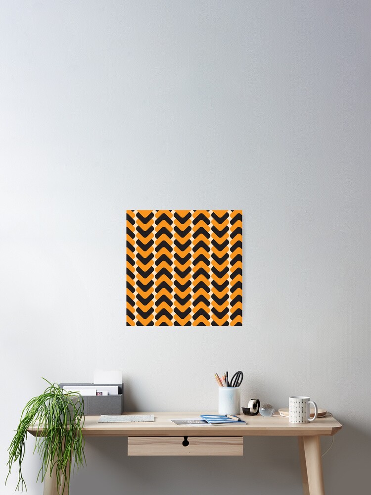 Thumbnail 2 of 3, Poster, Orange and black pattern designed and sold by RuthB-Design.