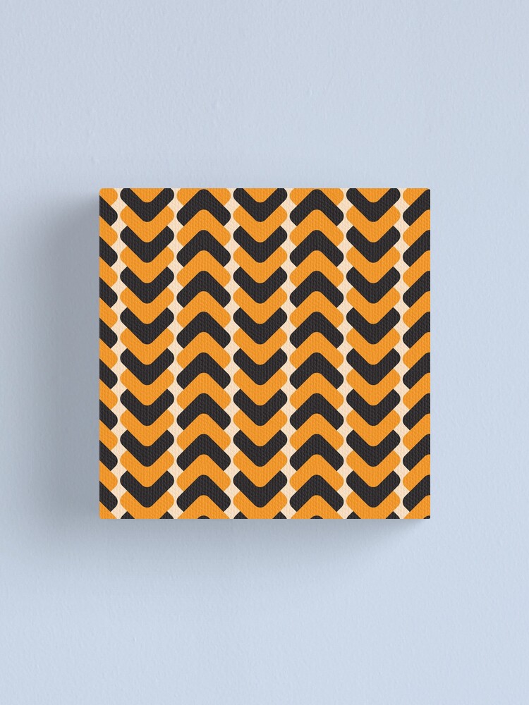 Thumbnail 1 of 3, Canvas Print, Orange and black pattern designed and sold by RuthB-Design.