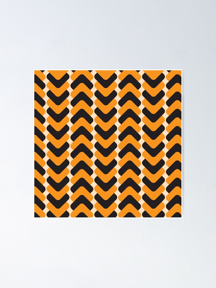 Thumbnail 1 of 3, Poster, Orange and black pattern designed and sold by RuthB-Design.