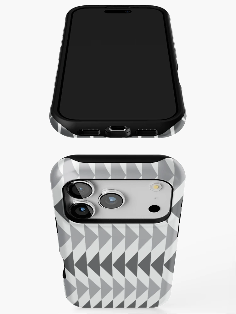 Thumbnail 3 of 4, iPhone Case, Grey triangle pattern designed and sold by RuthB-Design.