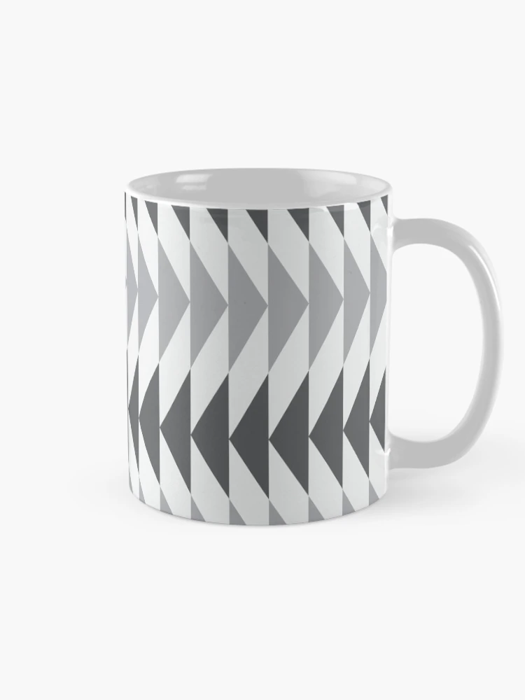 Thumbnail 3 of 6, Coffee Mug, Grey triangle pattern designed and sold by RuthB-Design.