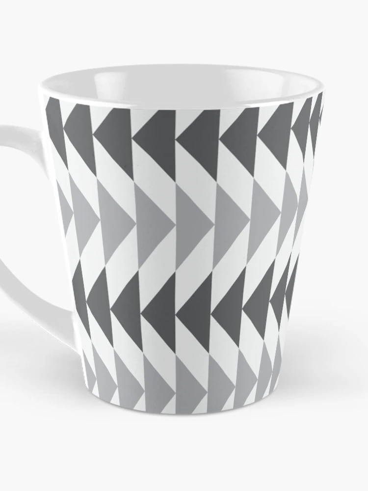 Thumbnail 3 of 4, Coffee Mug, Grey triangle pattern designed and sold by RuthB-Design.