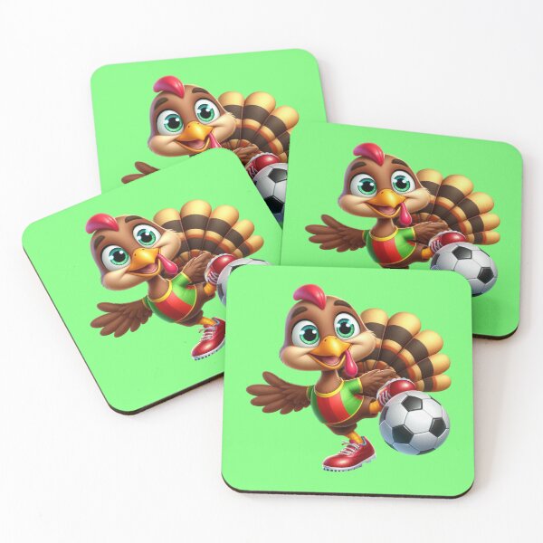 Item preview, Turkey Kickoff: Sporty Turkey in Red Shoes Scoring Goals on a Green Background! designed and sold by maritas22.