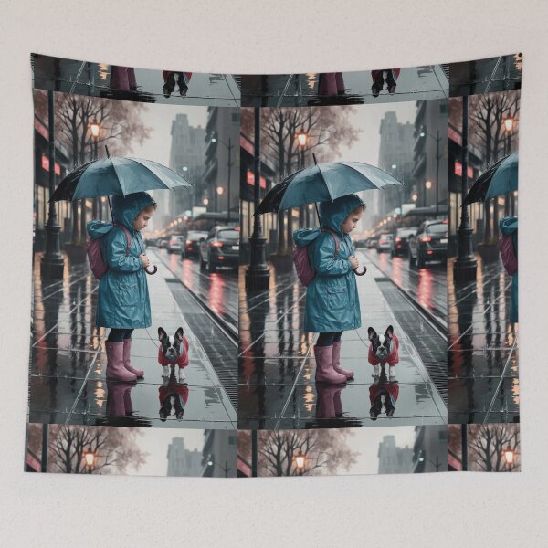 Item preview, Perros - Niña y su perro designed and sold by CanvasCarousel.