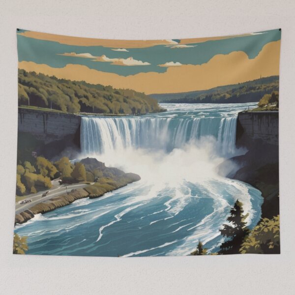 Item preview, 001 Vintage Niagara Falls Poster Design designed and sold by Alexis Art Collection.